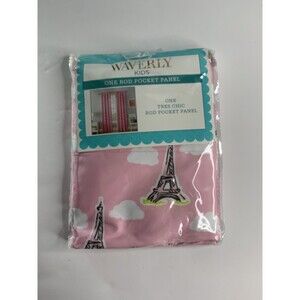 Waverly Kids Paris Eiffel Tower One Rod Pocket Panel Tres Chic 42 x 63 inch Pink